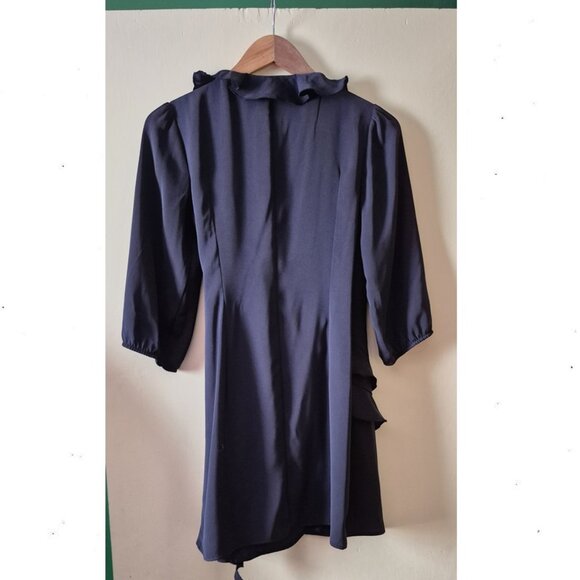 MOHITO - Ruffle Tie Waist Mini Dress Steel Blue - Picture 4 of 7